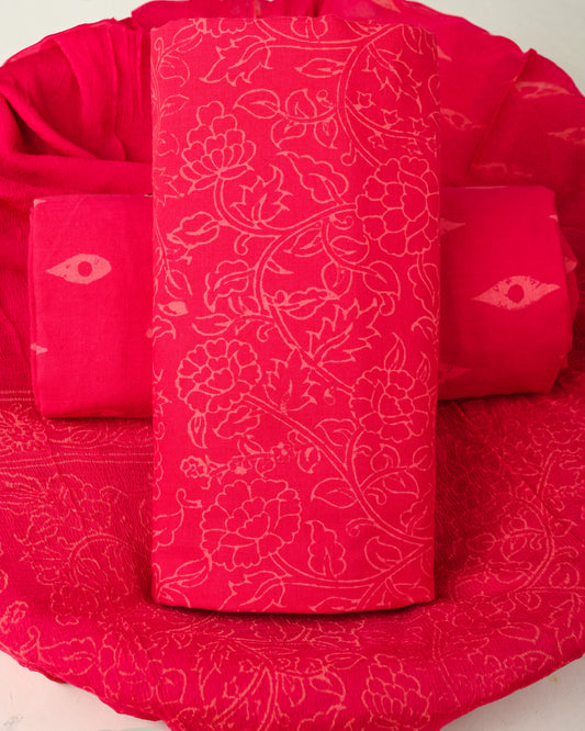 CHIFFON DUPATTA COTTON SUIT