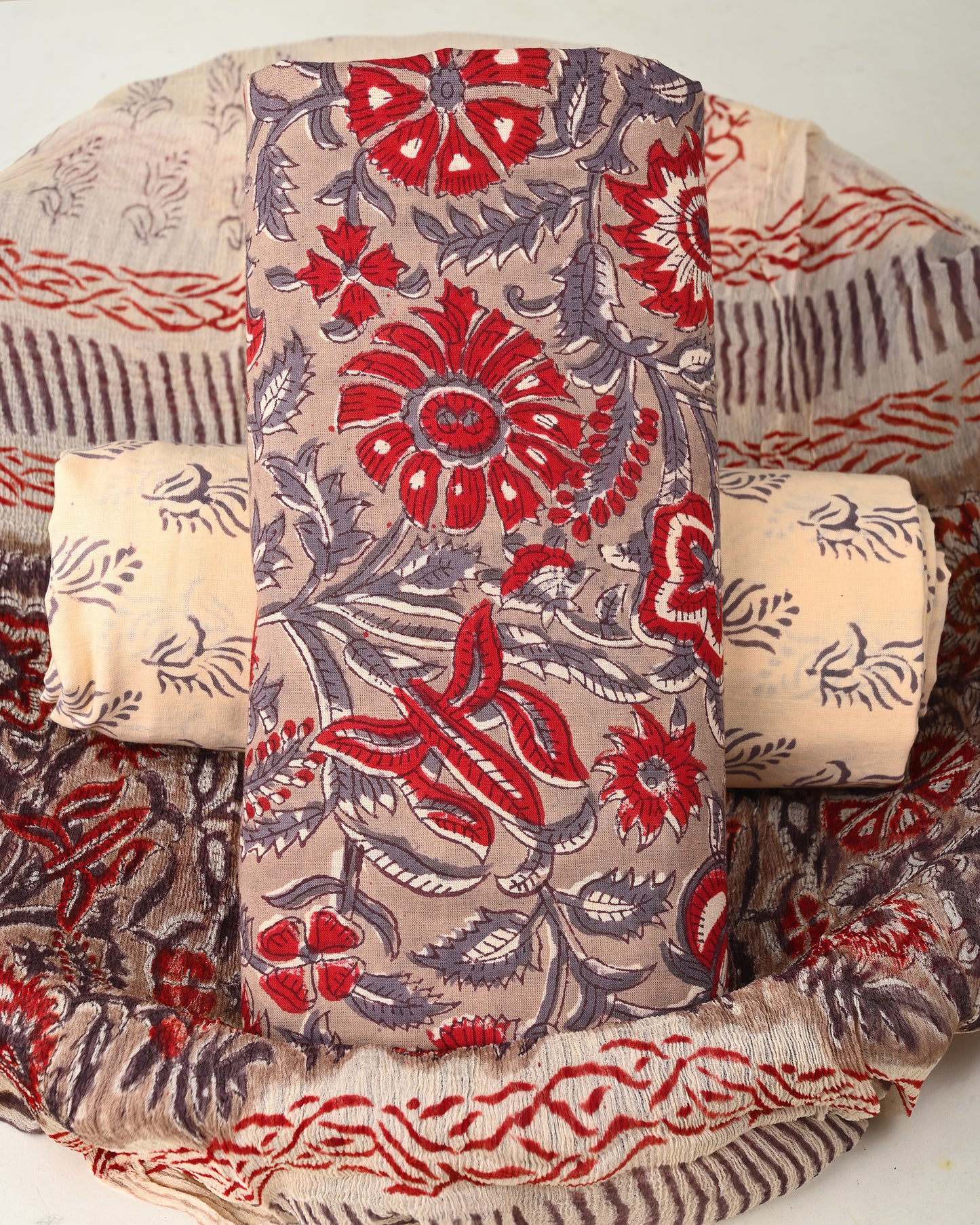 CHIFFON DUPATTA COTTON SUIT