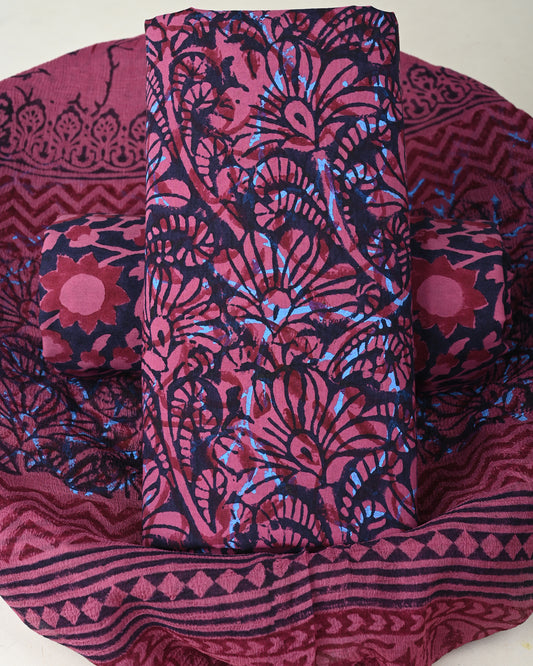 CHIFFON DUPATTA COTTON SUIT