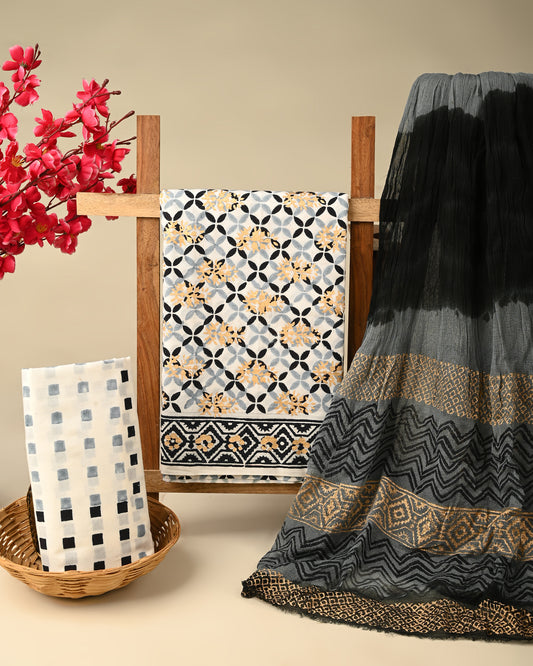 CHIFFON DUPATTA COTTON SUIT