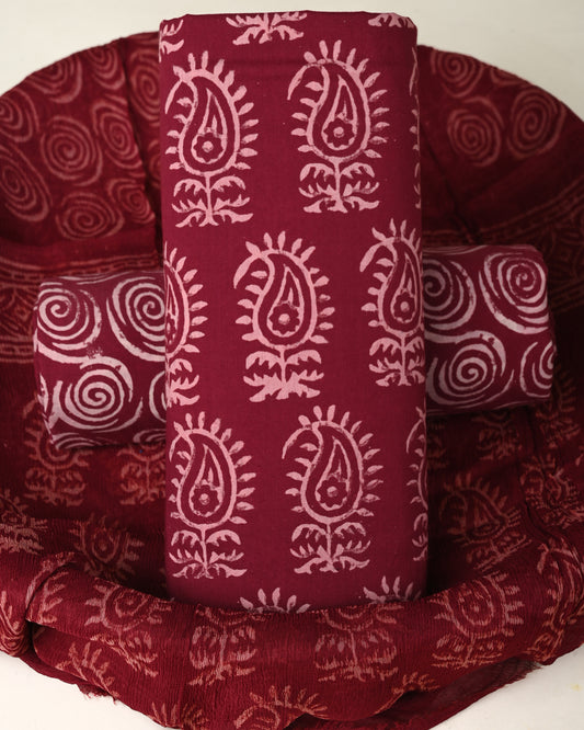 CHIFFON DUPATTA COTTON SUIT