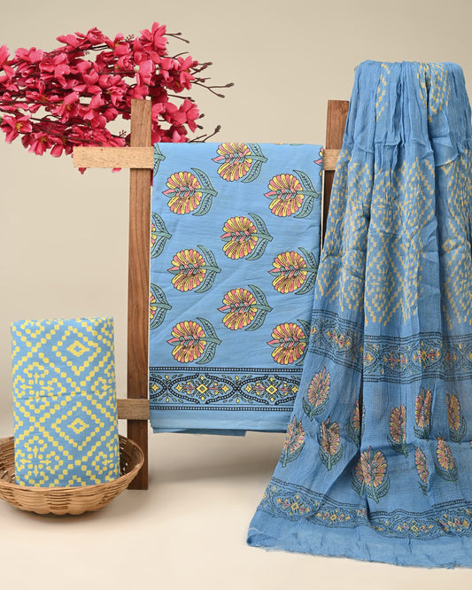 CHIFFON DUPATTA COTTON SUIT