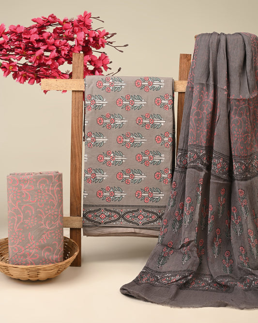 CHIFFON DUPATTA COTTON SUIT