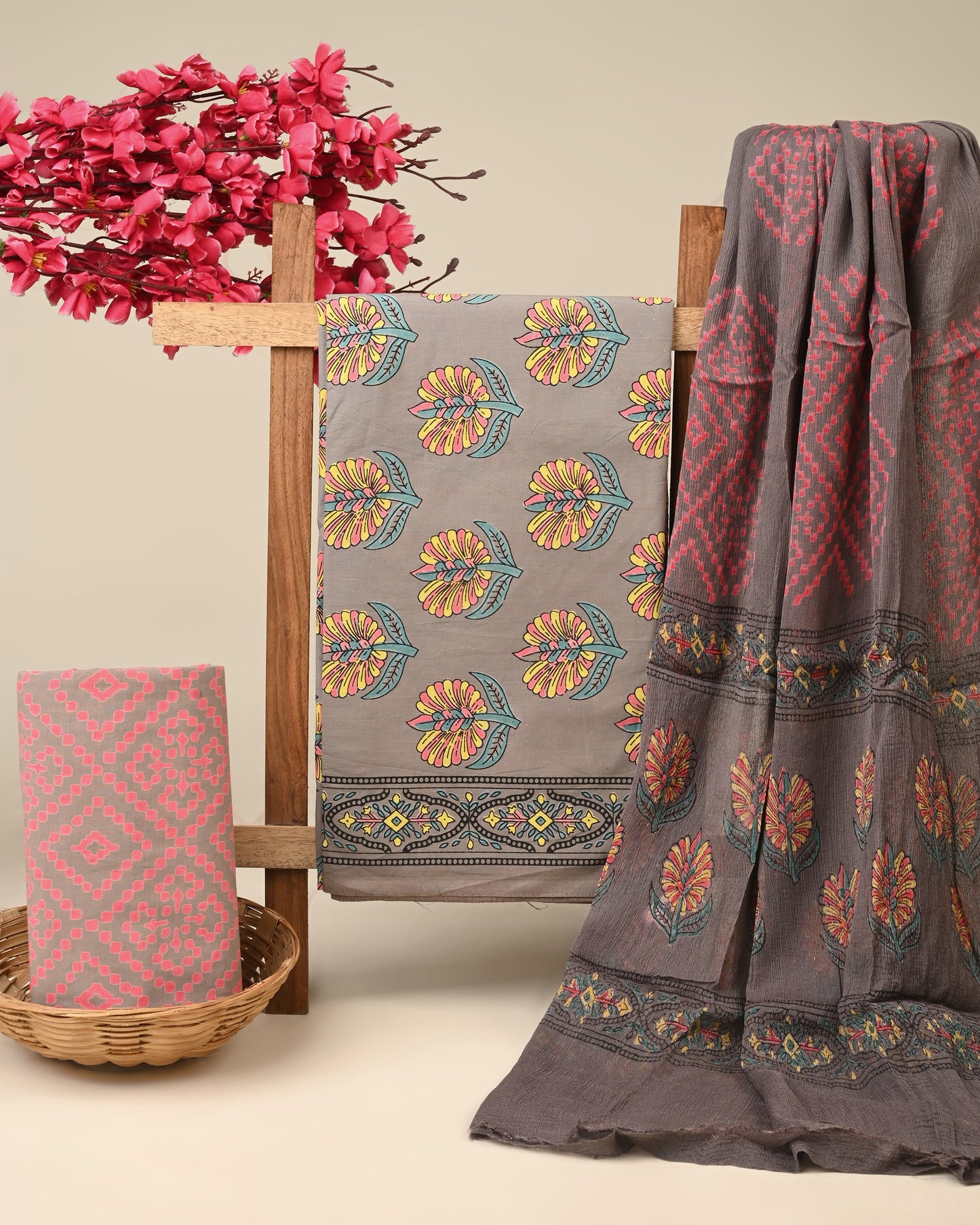 CHIFFON DUPATTA COTTON SUIT