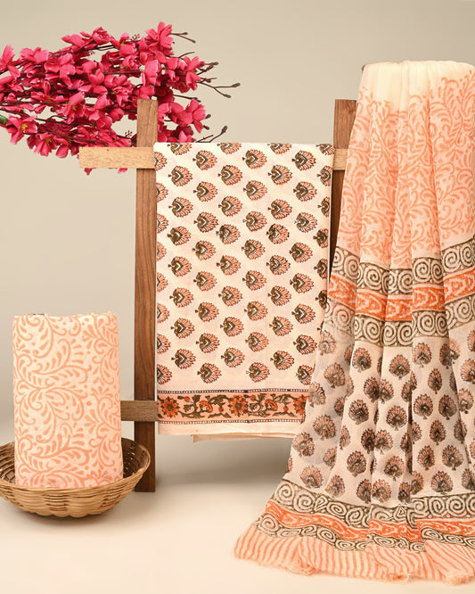 CHIFFON DUPATTA COTTON SUIT