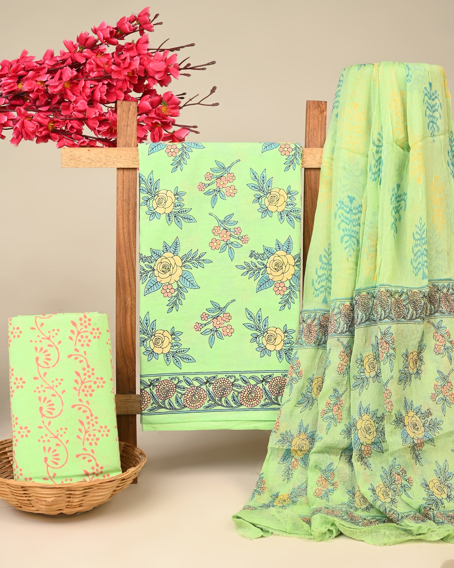 CHIFFON DUPATTA COTTON SUIT