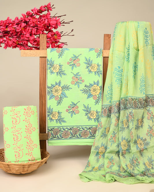CHIFFON DUPATTA COTTON SUIT