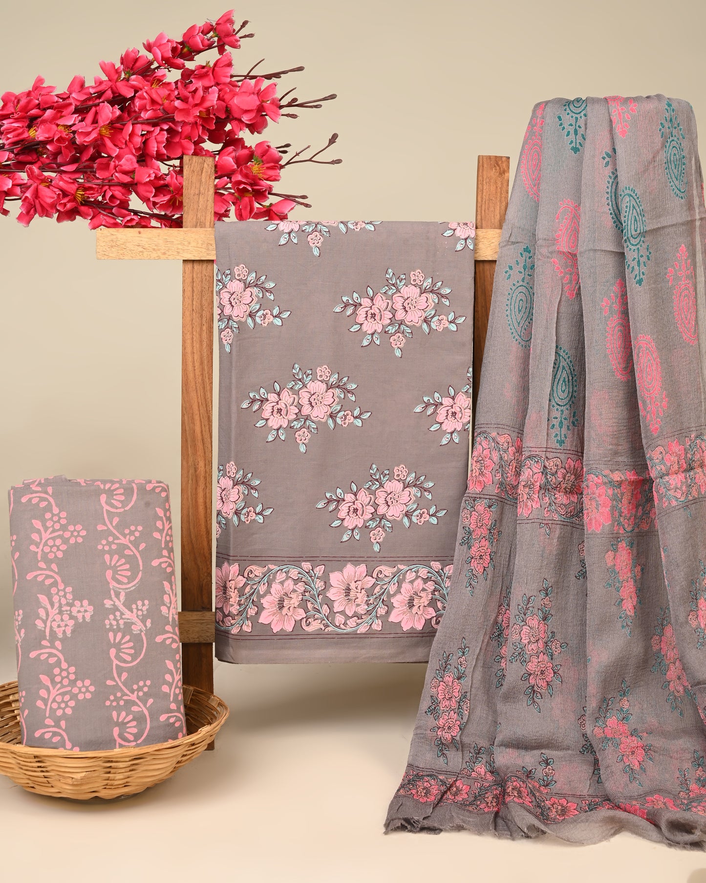 CHIFFON DUPATTA COTTON SUIT