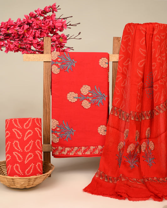 CHIFFON DUPATTA COTTON SUIT