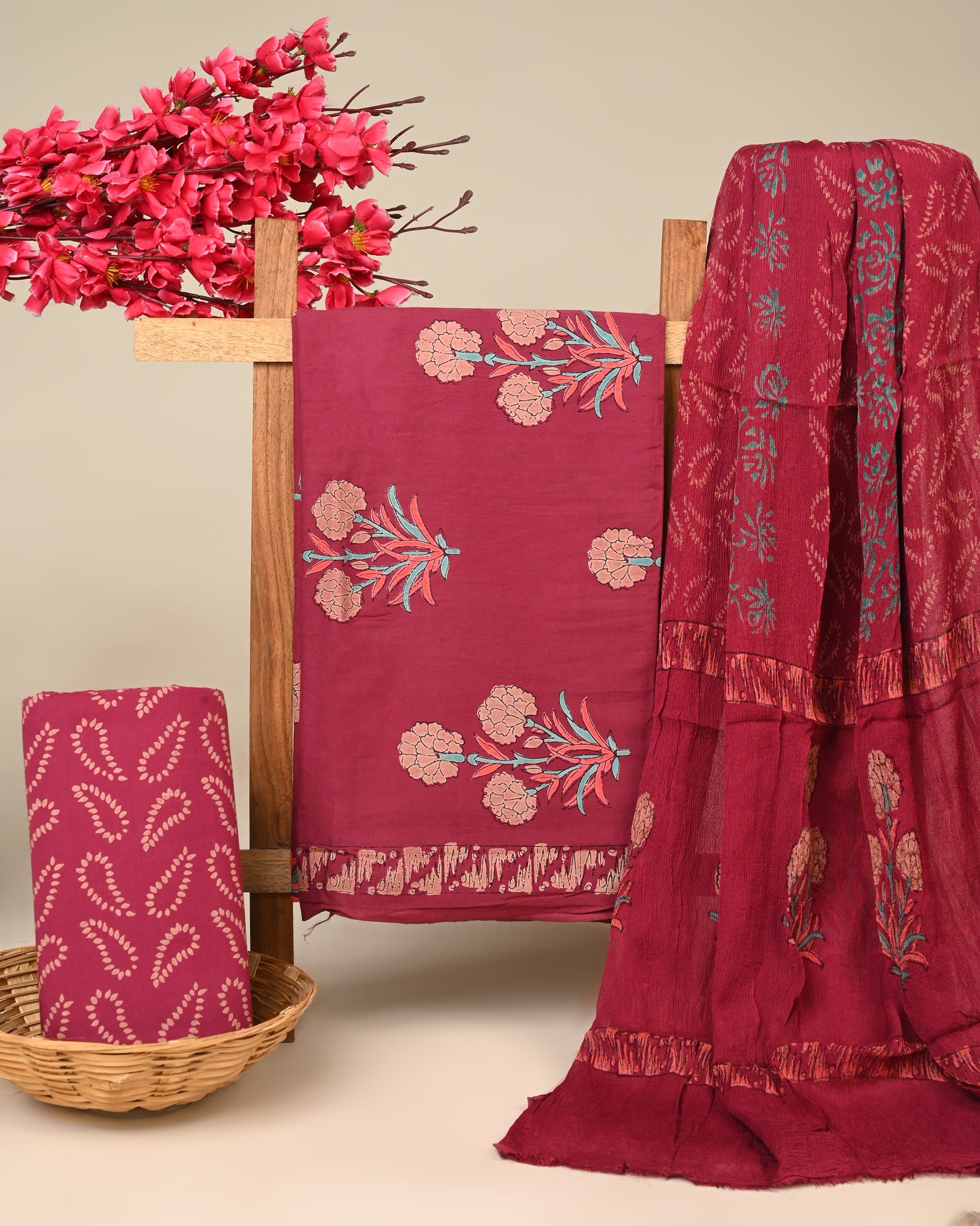 CHIFFON DUPATTA COTTON SUIT