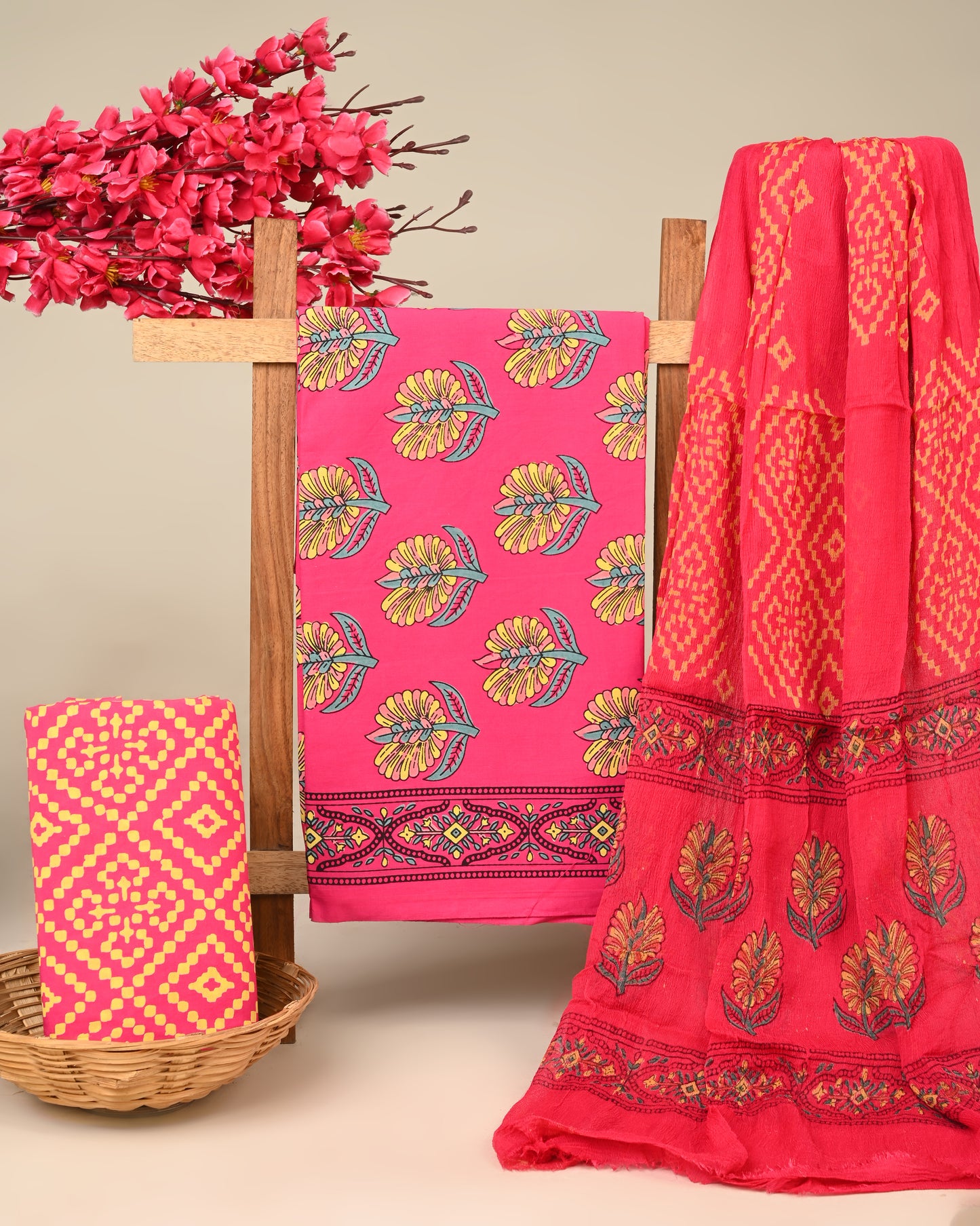 CHIFFON DUPATTA COTTON SUIT