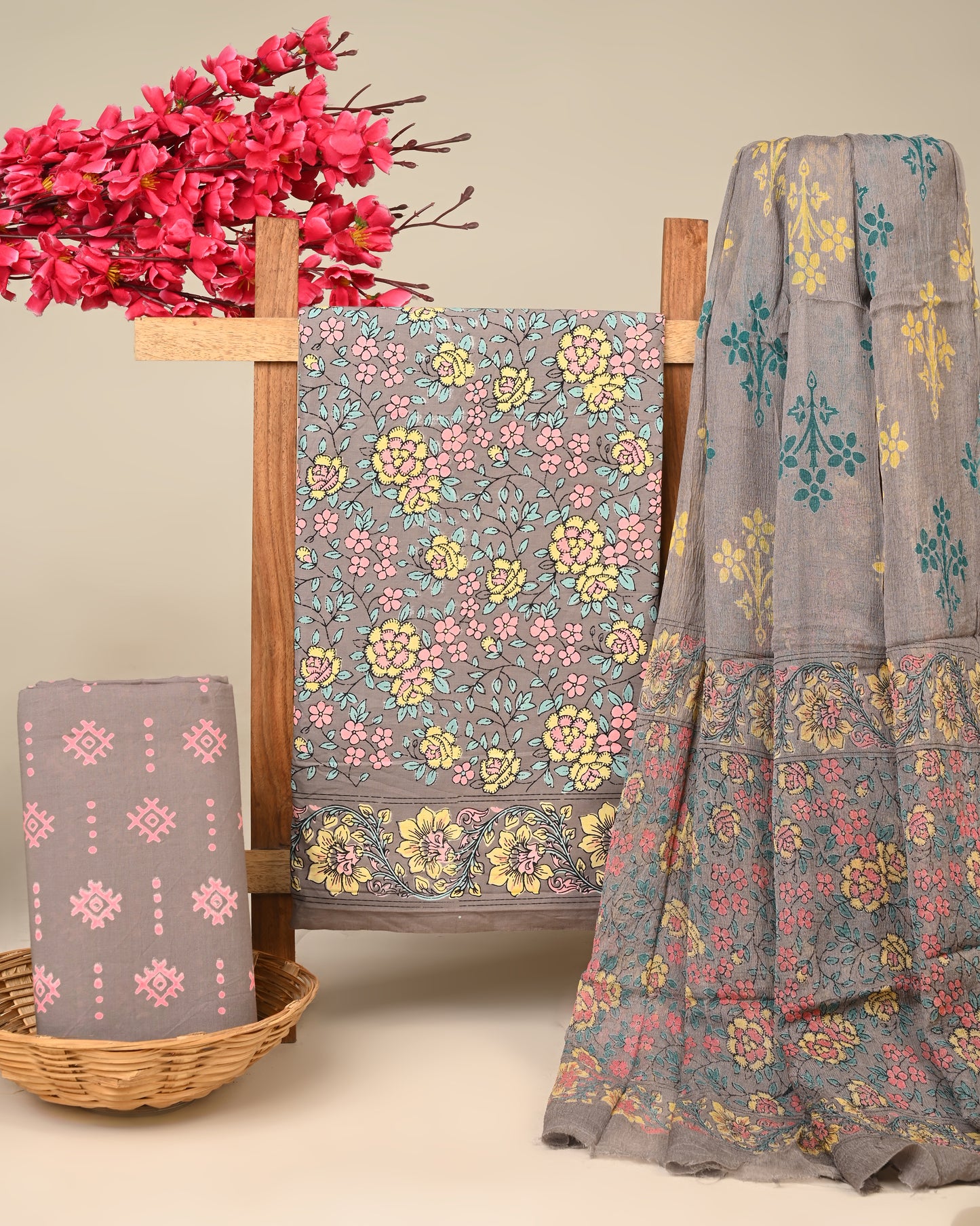 CHIFFON DUPATTA COTTON SUIT