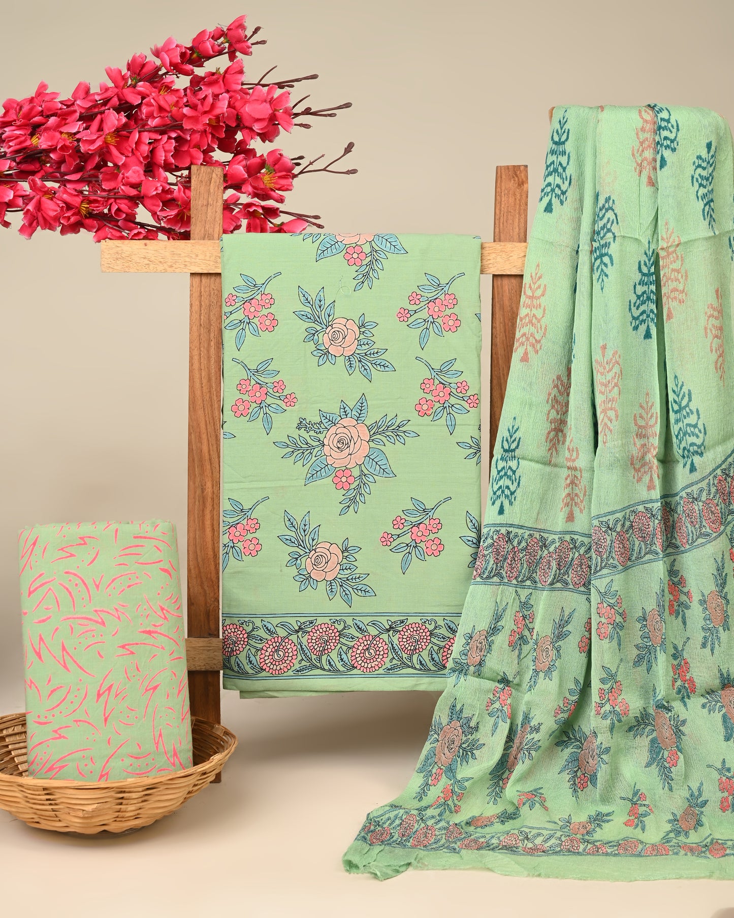 CHIFFON DUPATTA COTTON SUIT