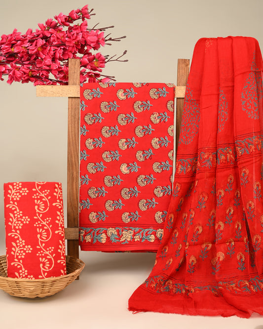 CHIFFON DUPATTA COTTON SUIT