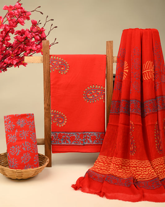 CHIFFON DUPATTA COTTON SUIT