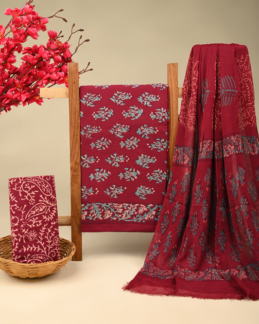 CHIFFON DUPATTA COTTON SUIT