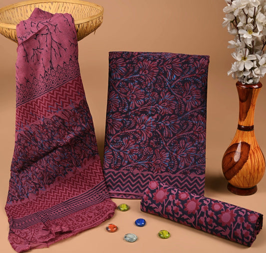 CHIFFON DUPATTA COTTON SUIT