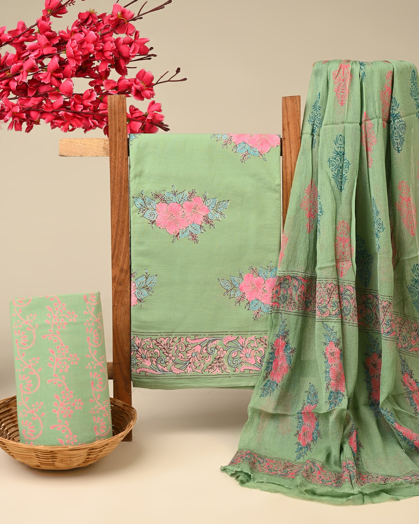 CHIFFON DUPATTA COTTON SUIT