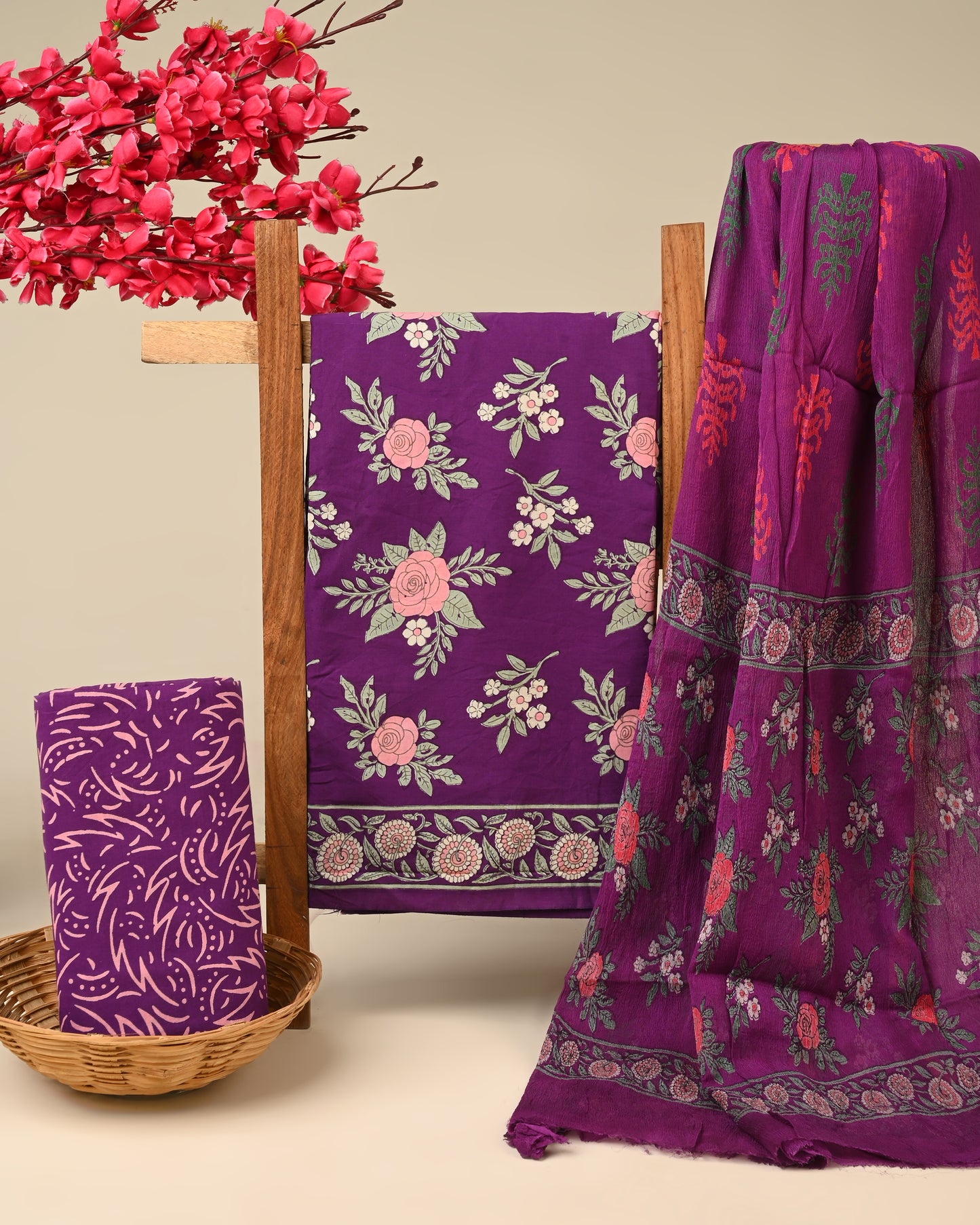 CHIFFON DUPATTA COTTON SUIT