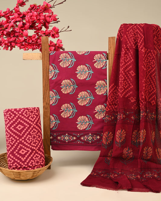 CHIFFON DUPATTA COTTON SUIT