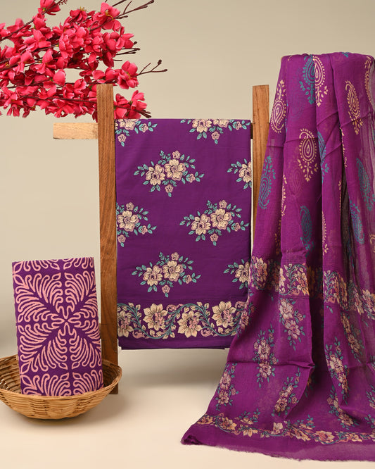 CHIFFON DUPATTA COTTON SUIT