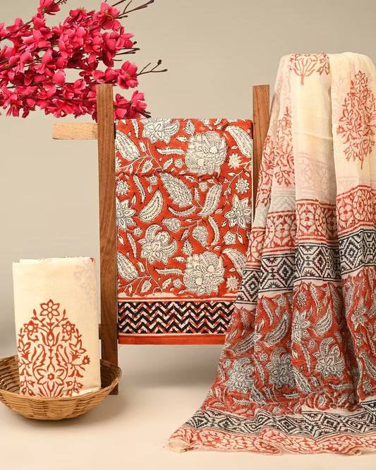 CHIFFON DUPATTA COTTON SUIT