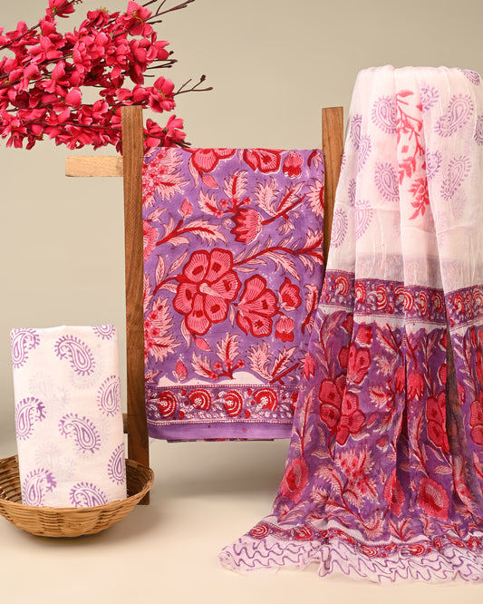 CHIFFON DUPATTA COTTON SUIT