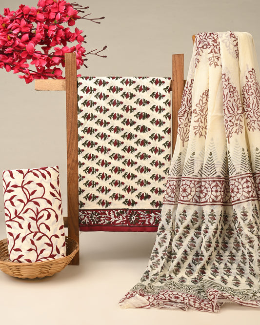 CHIFFON DUPATTA COTTON SUIT