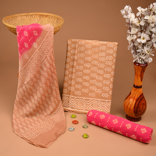 CHIFFON DUPATTA COTTON SUIT