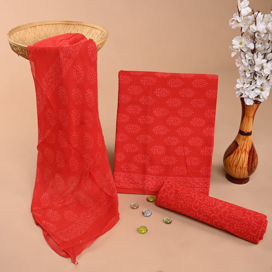 CHIFFON DUPATTA COTTON SUIT
