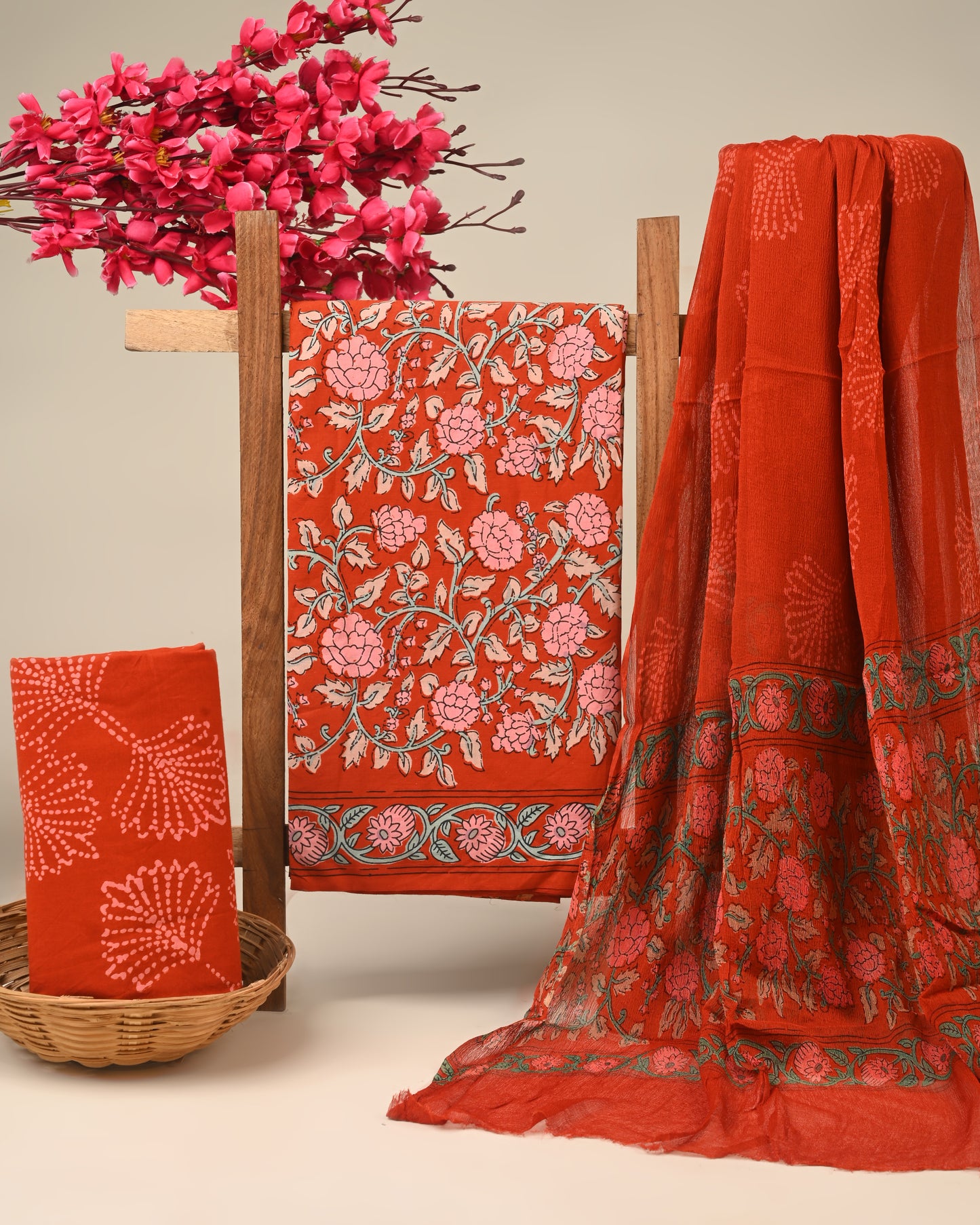 CHIFFON DUPATTA COTTON SUIT