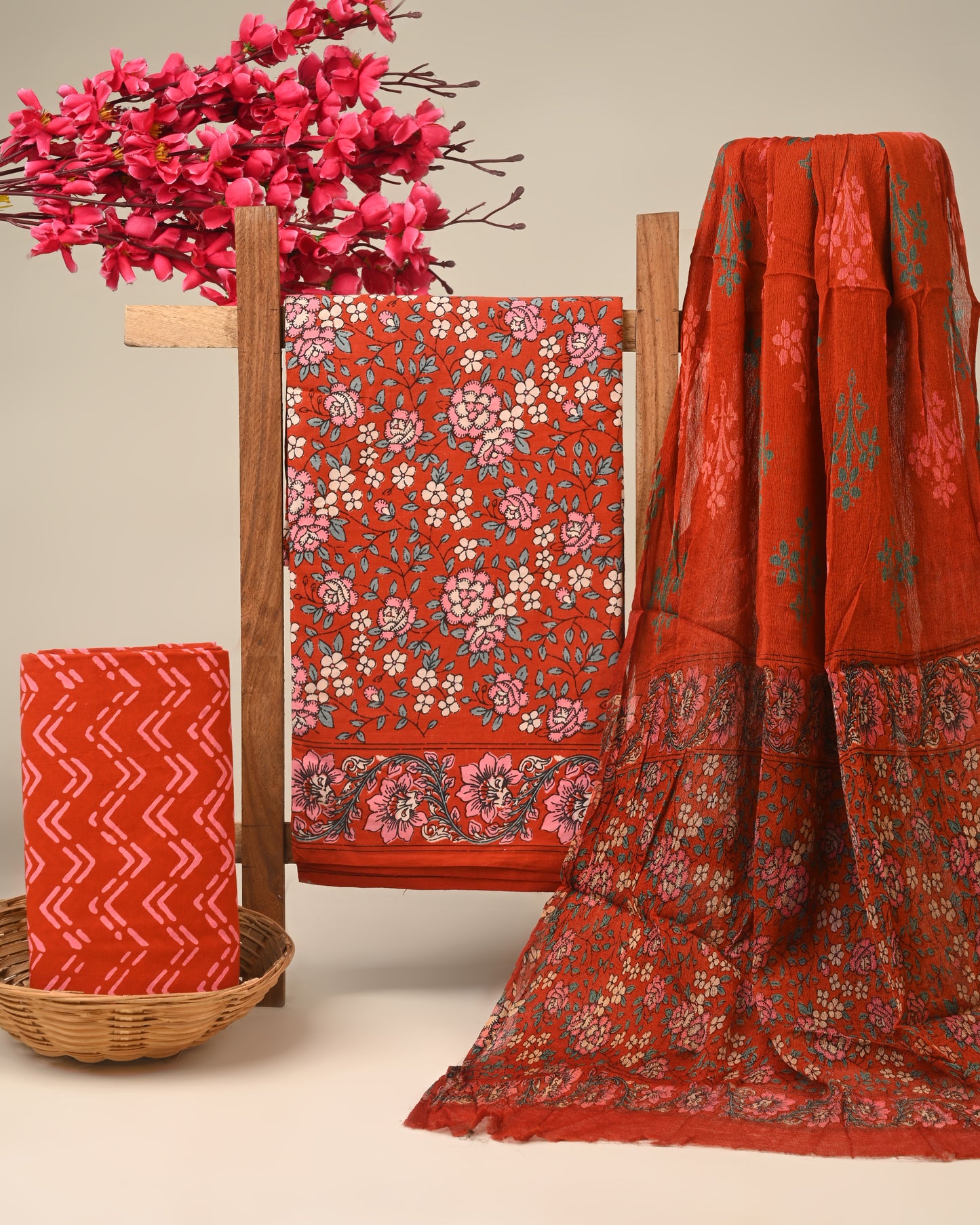 CHIFFON DUPATTA COTTON SUIT