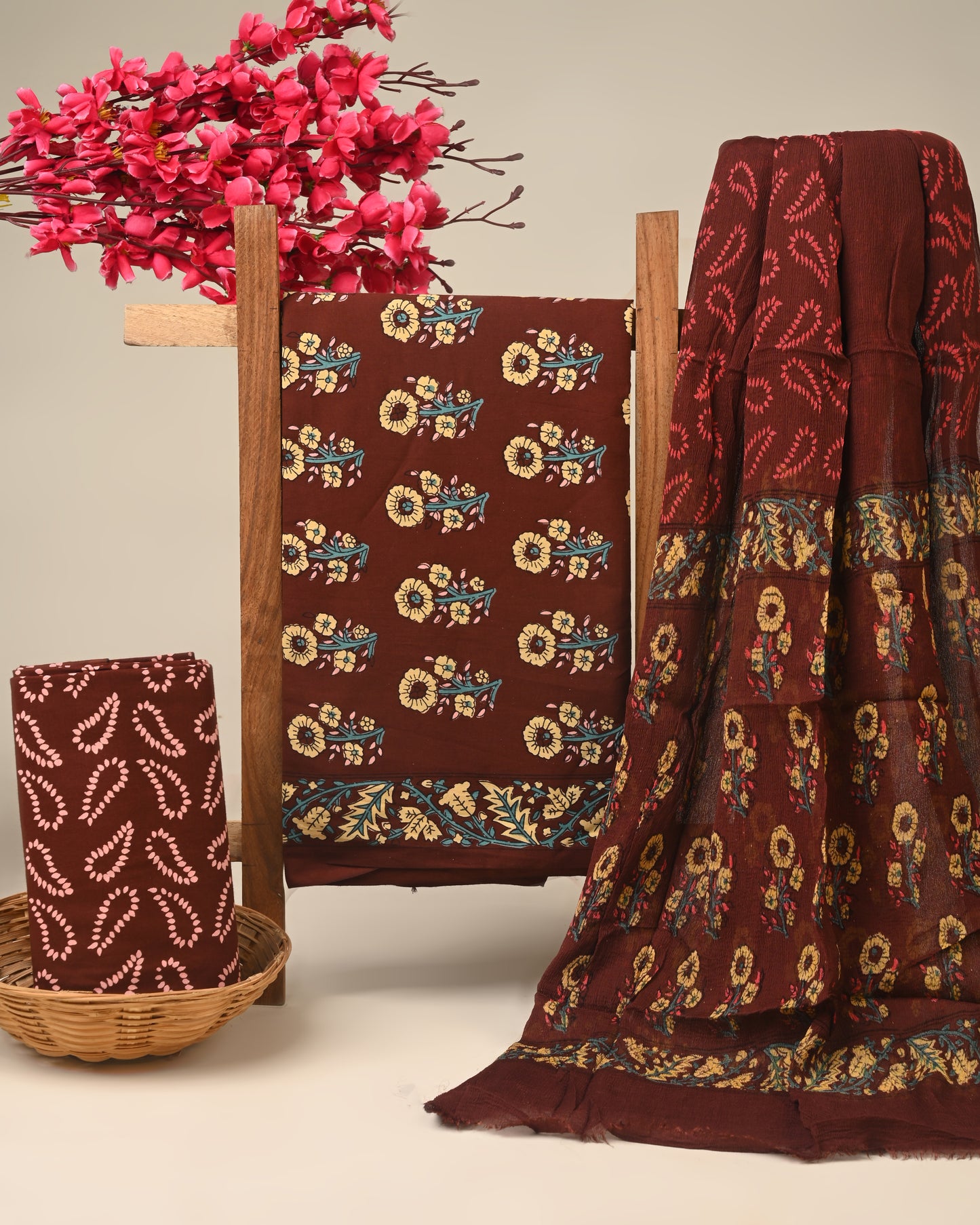 CHIFFON DUPATTA COTTON SUIT