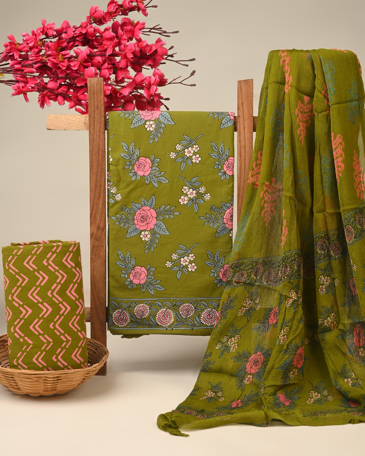 CHIFFON DUPATTA COTTON SUIT