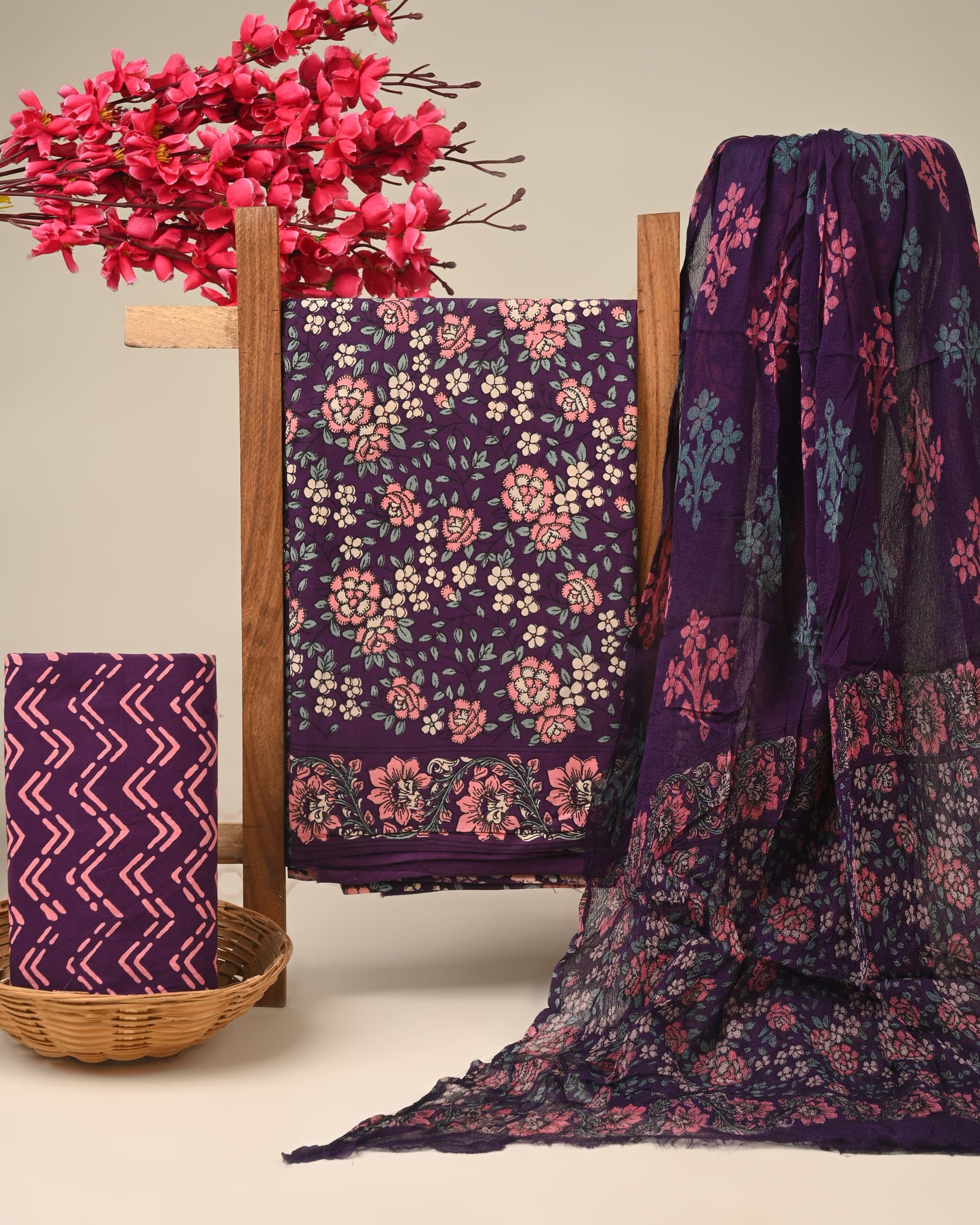 CHIFFON DUPATTA COTTON SUIT