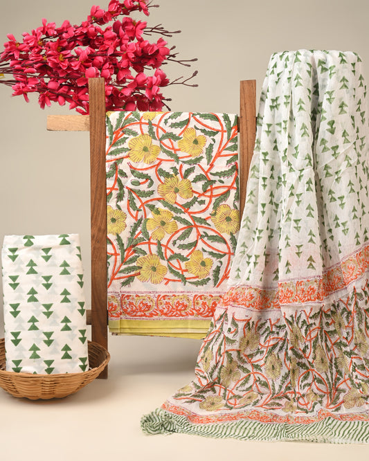 CHIFFON DUPATTA COTTON SUIT