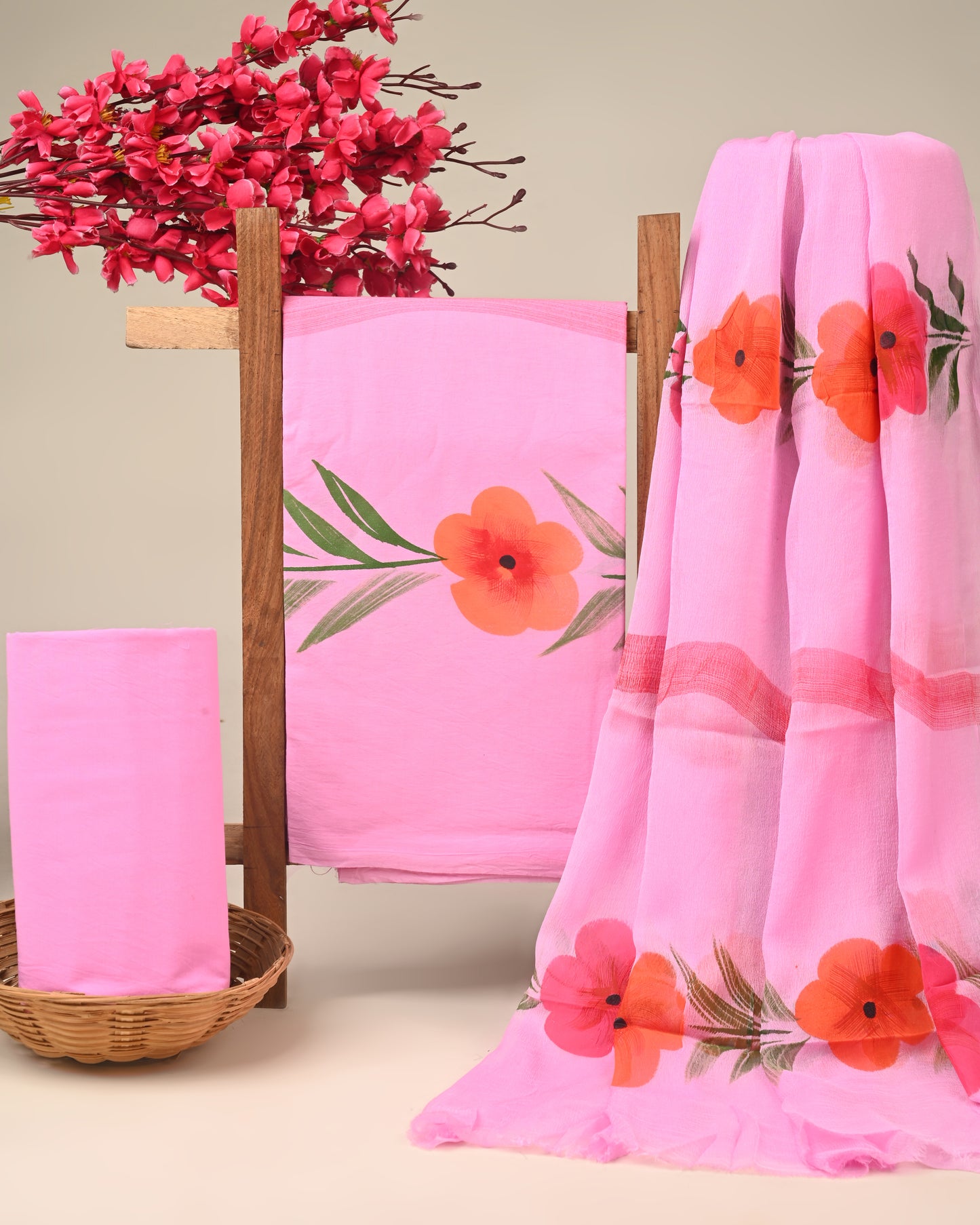 CHIFFON DUPATTA COTTON SUIT