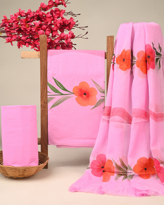 CHIFFON DUPATTA COTTON SUIT