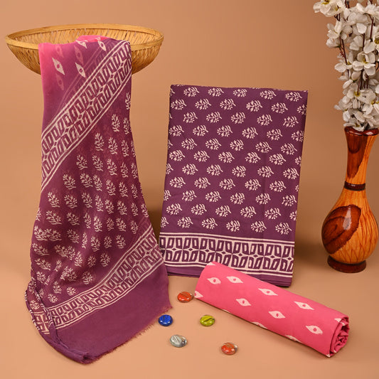 CHIFFON DUPATTA COTTON SUIT