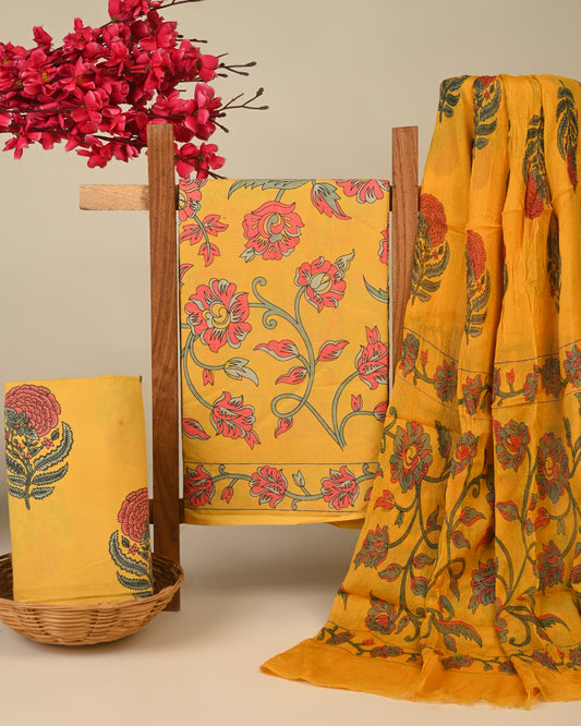 CHIFFON DUPATTA COTTON SUIT