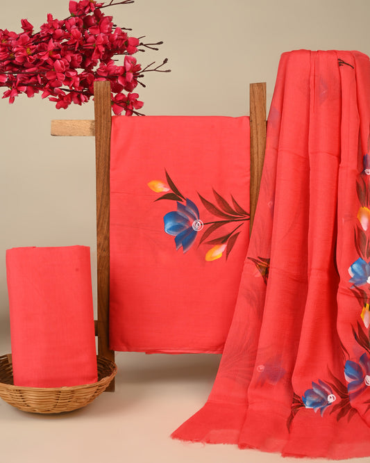 CHIFFON DUPATTA COTTON SUIT