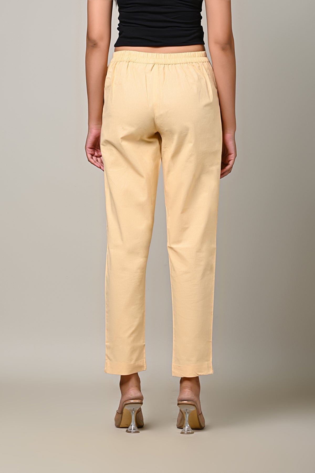 BEIGE COTTON PANT FOR WOMEN
