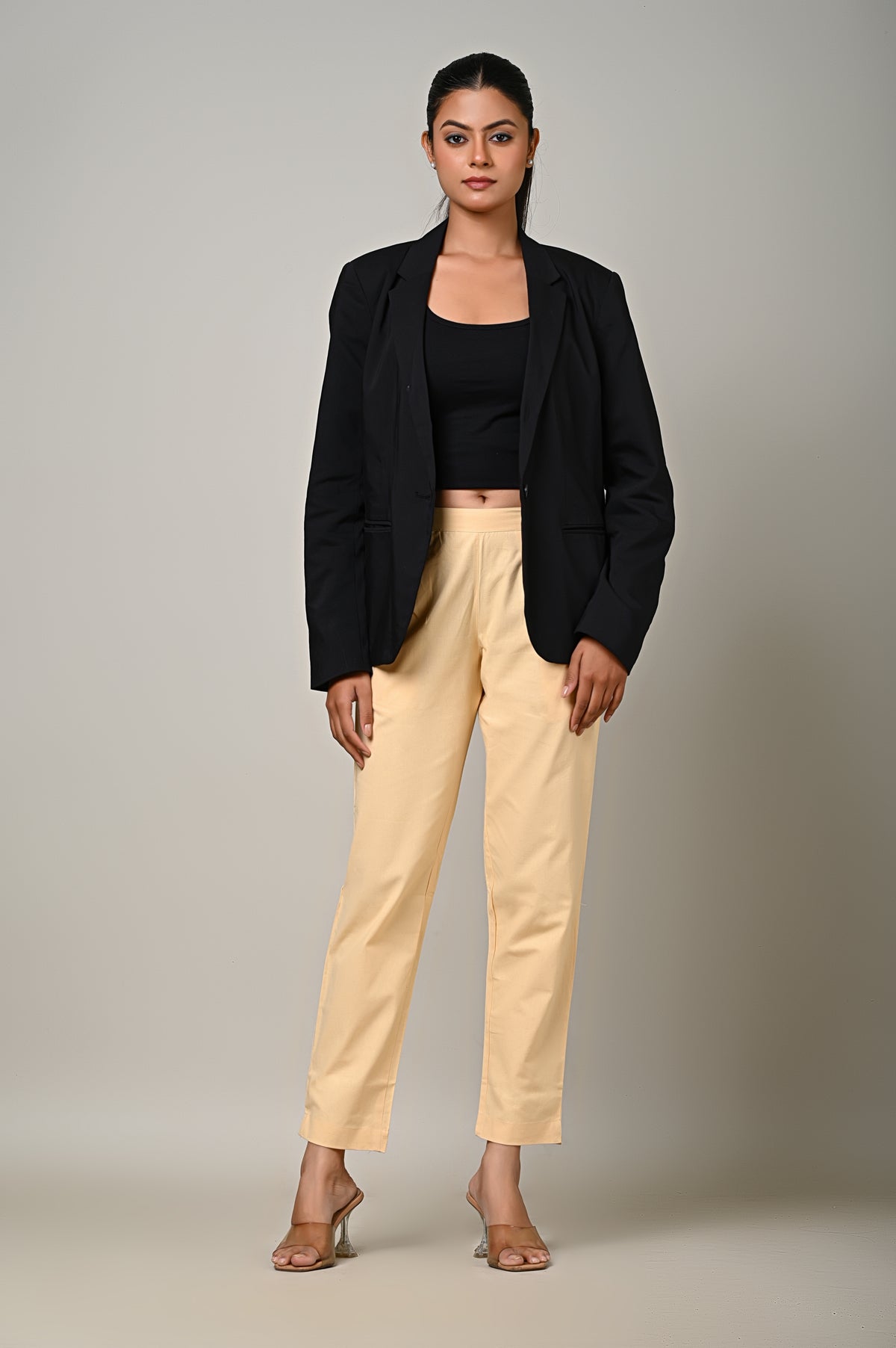BEIGE COTTON PANT FOR WOMEN