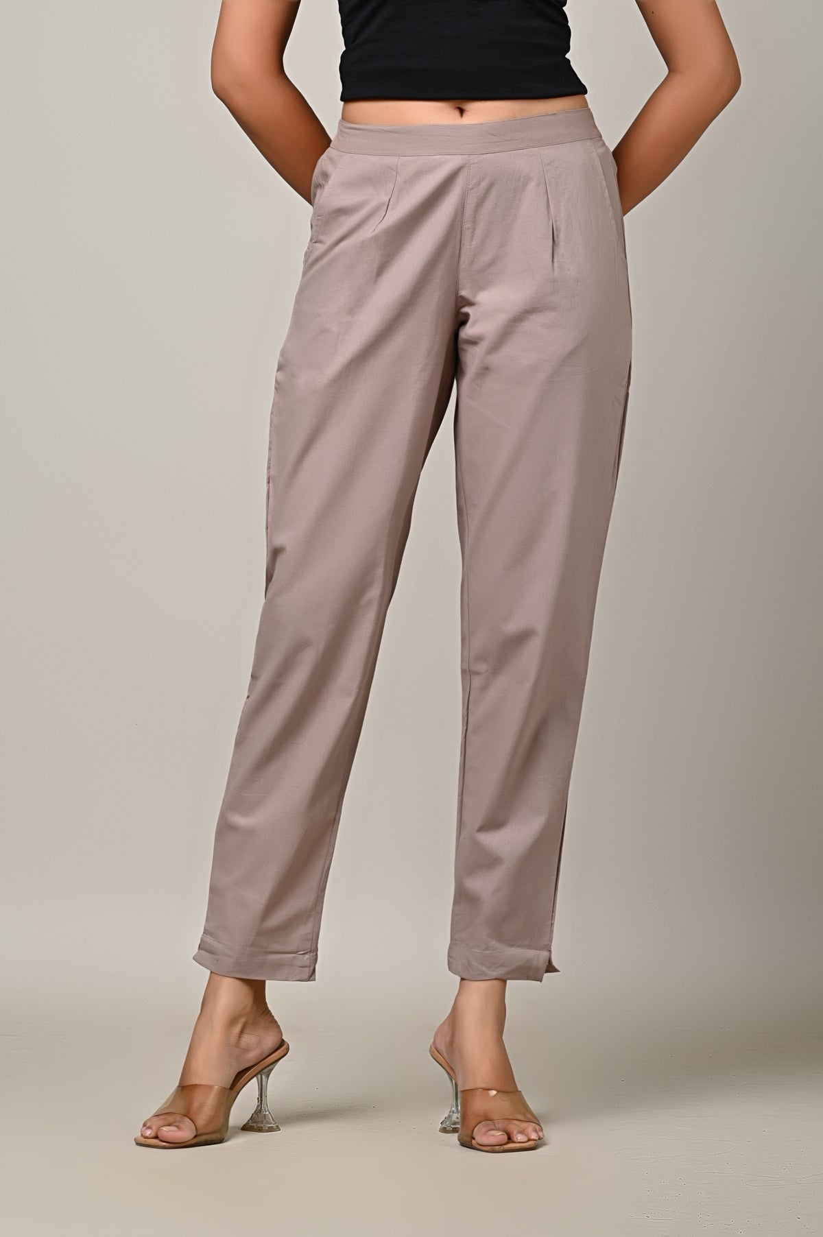 GREY COTTON PANT FOR WOMEN