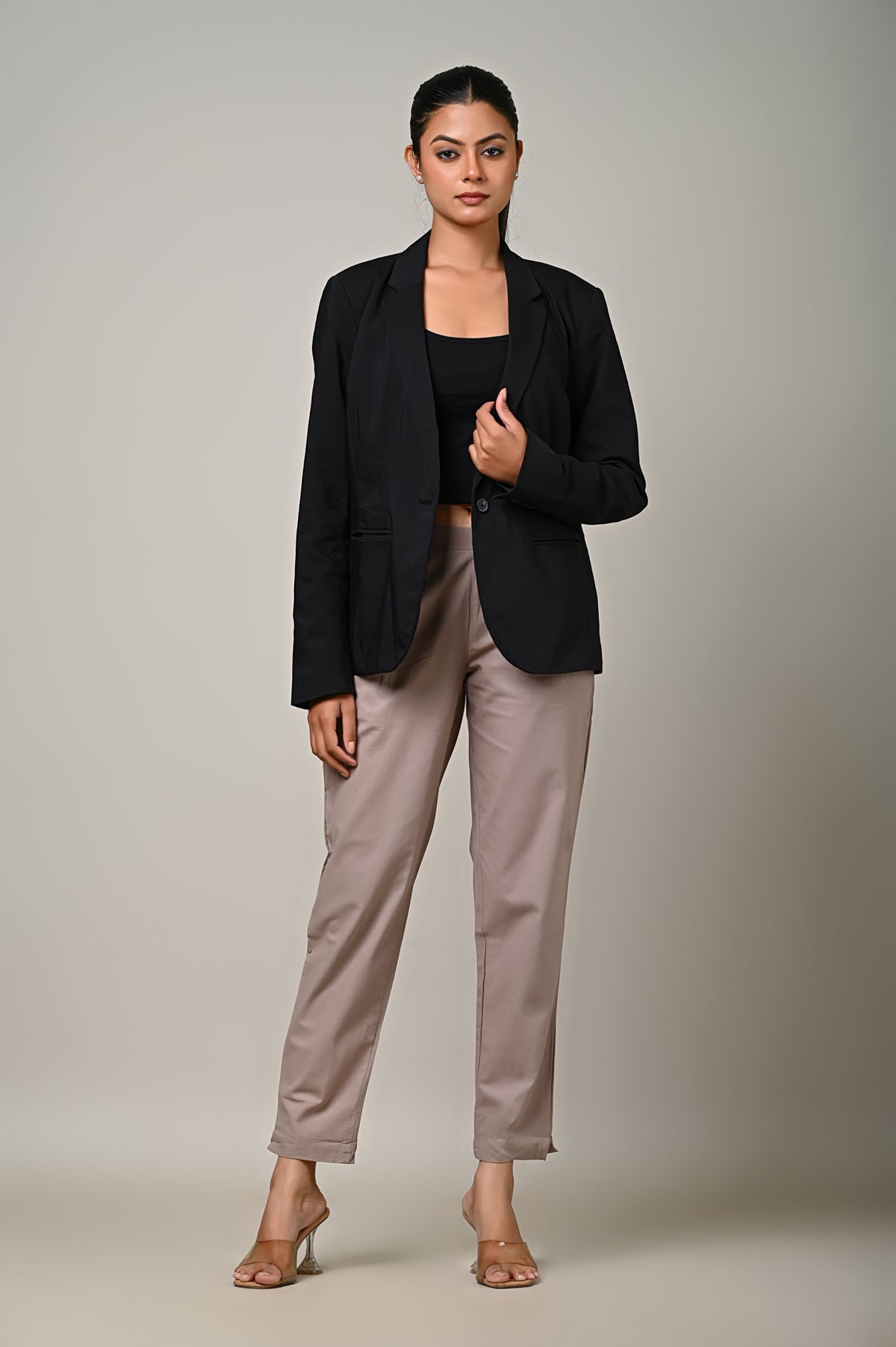 GREY COTTON PANT FOR WOMEN