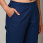 BLUE COTTON PANT FOR WOMEN