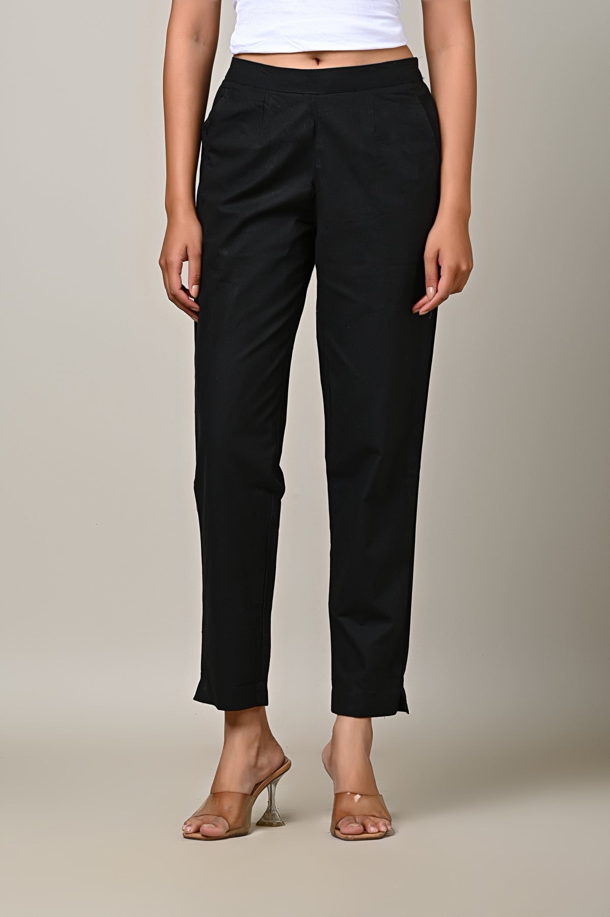 BLACK COTTON PANT FOR WOMEN