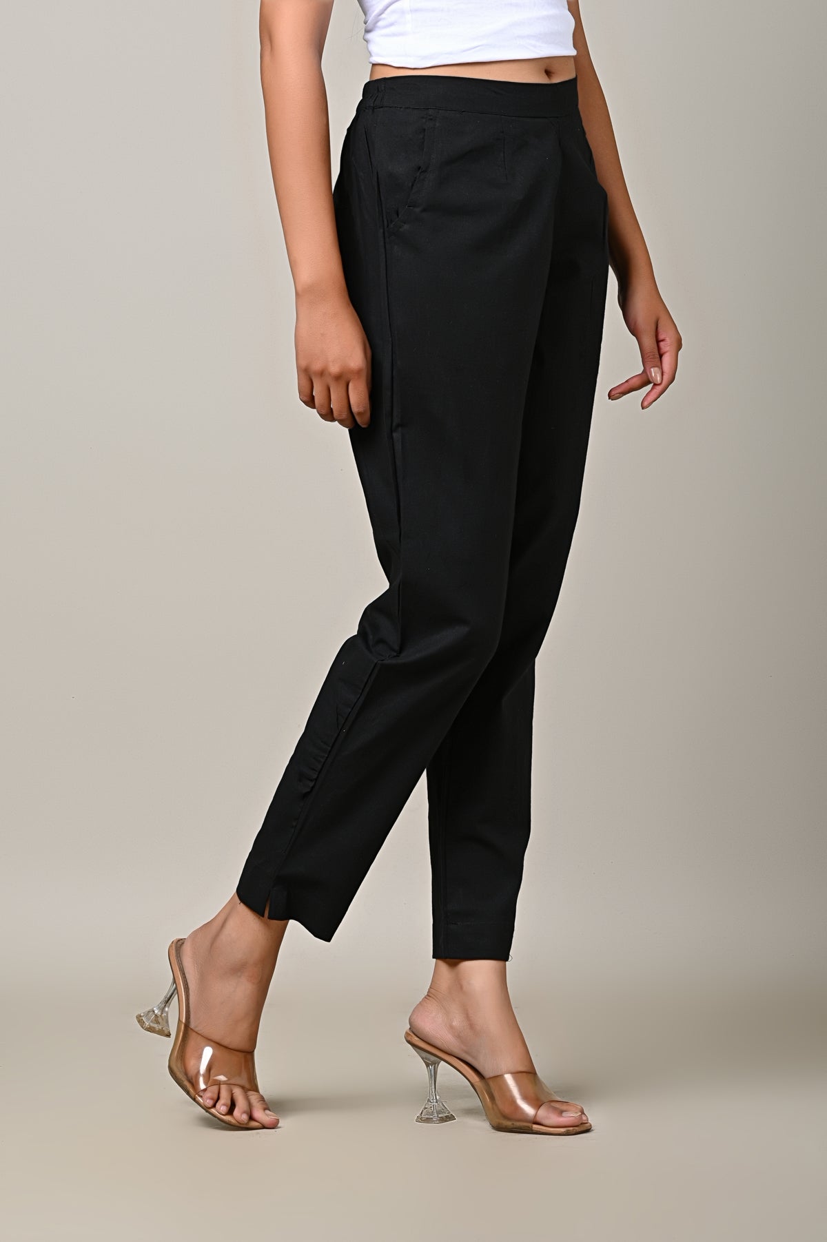 BLACK COTTON PANT FOR WOMEN