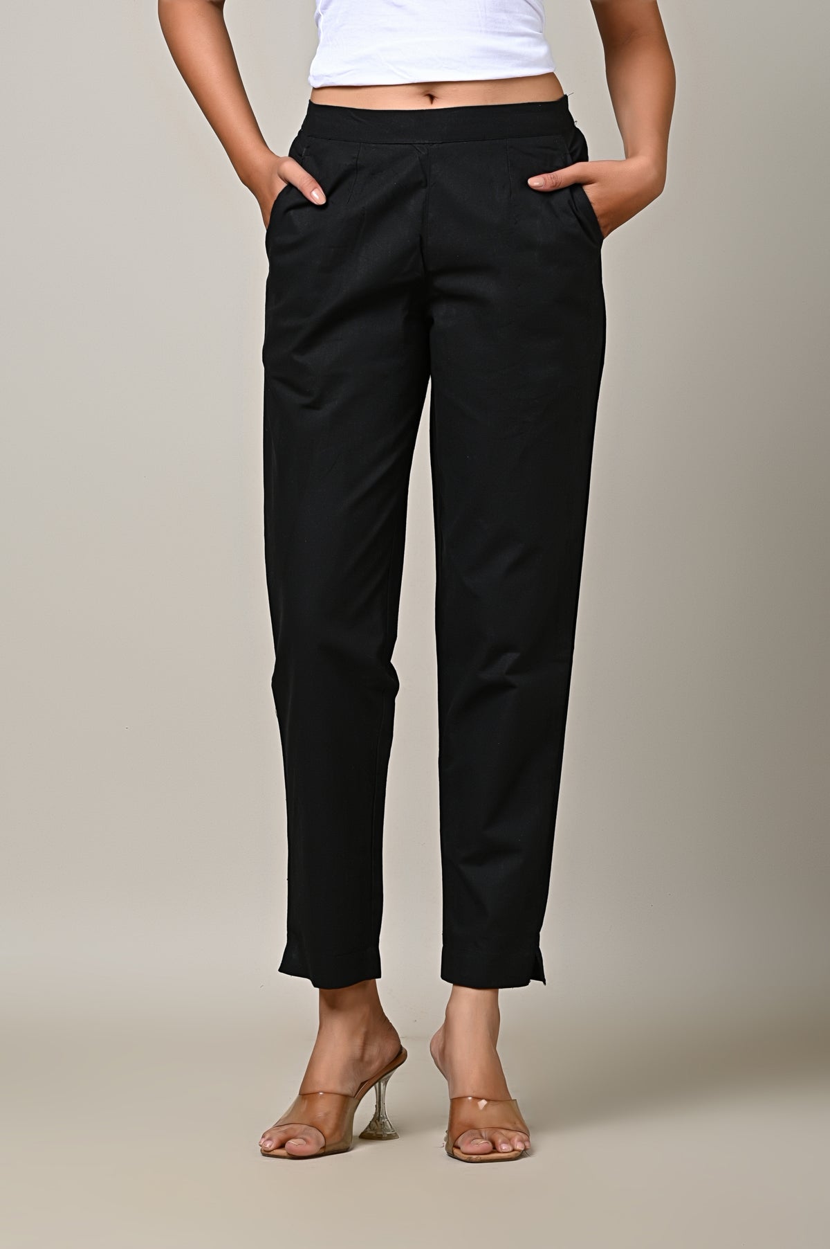 BLACK COTTON PANT FOR WOMEN
