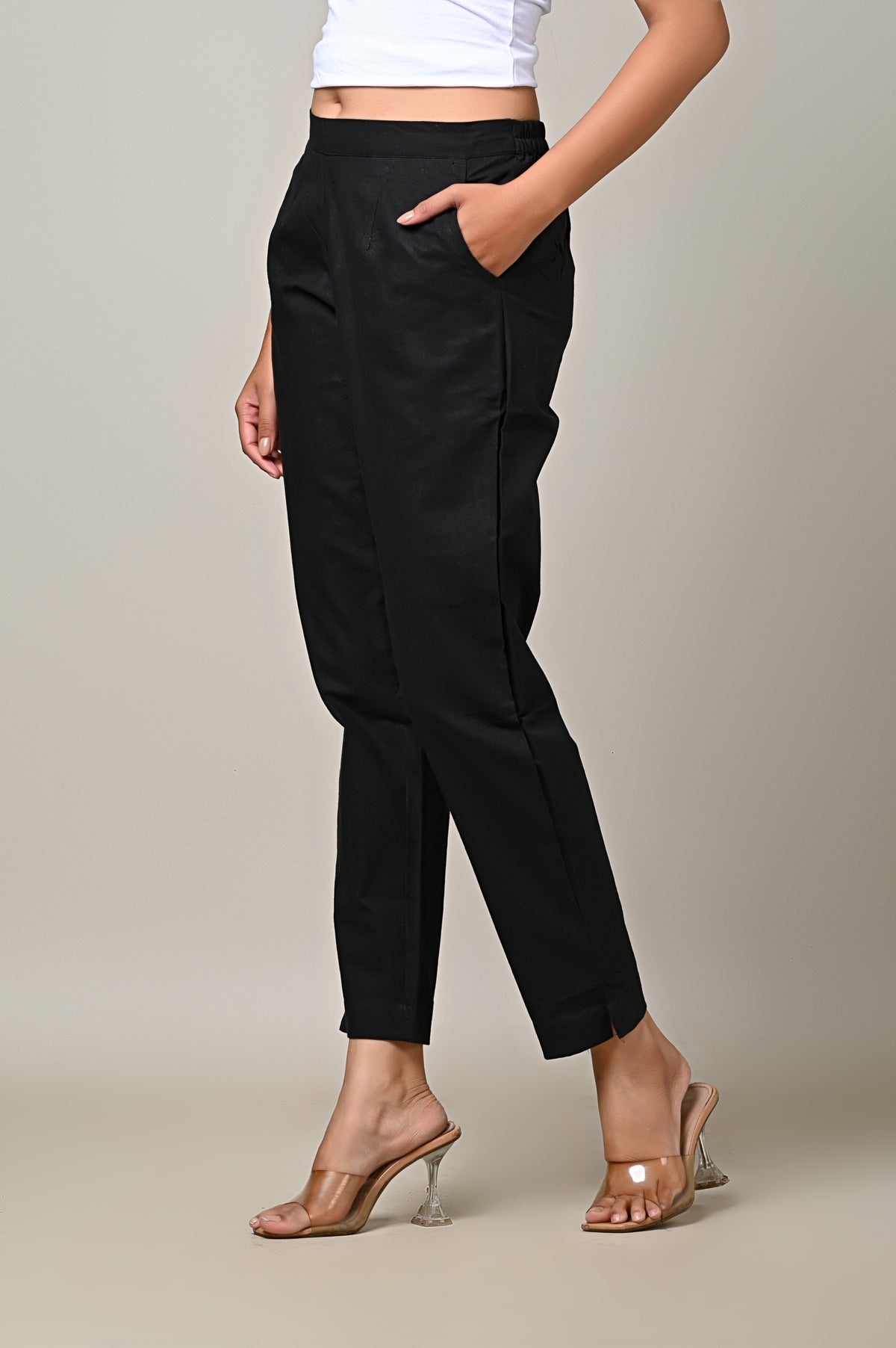BLACK COTTON PANT FOR WOMEN